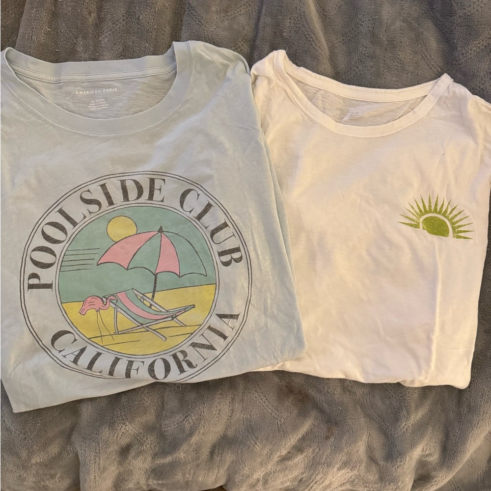 Aerie Short Sleeve Tees - Blue and White